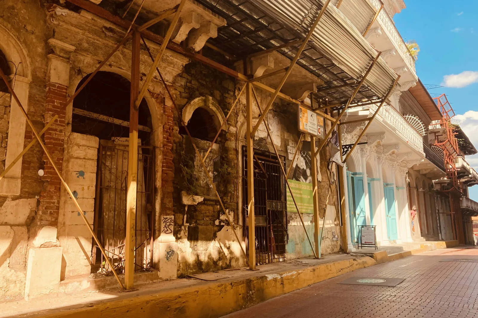 Una calle restaurada del Casco Antiguo de la ciudad de Panamá